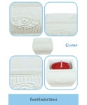 Beyaz Mumluk Şamdan 3 Adet Tealight Uyumlu Üçlü Mini Çizgili Çiçekli Model